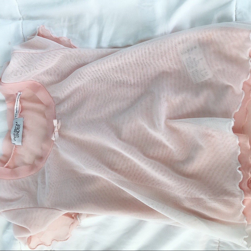 Urban outfitters mesh pink babydoll top